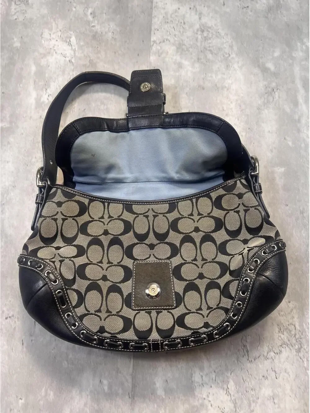 Y2K Coach Signature Soho Black Shoulder Bag